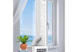 KLIM Fensterabdichtung für mobile Klimageräte + Funktioniert mit jeder mobilen Klimaanlage + Klimaanlage Fensterabdichtung mit Reißverschluss (700 cm)