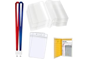 NITAIUN 12 Porta Green Pass Trasparente Set, Impermeabile Custodia Protettiva per 2021 Certificato Vaccinale Porta Green Pass Cover Europeo e Libretto di Vaccinazione Inclusi Cordini