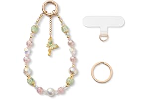 CHUQING Chaîne de téléphone portable Poignet court Bracelet de téléphone portable Perle Dragonne de téléphone portable Papillon Chaîne de téléphone portable Bracelet de téléphone