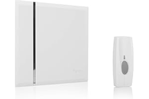 Kit de sonnette sans fil Byron BY401W – 4 mélodies – Blanc – Portée de 60 m