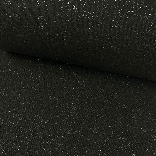 Glitzer Bündchen schwarz-silber - Preis gilt für 0,5 Meter -