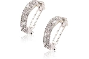 ARHZ Confezione da 2 fermagli per capelli spessi con strass, eleganti, per donna