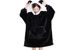 Blanket Hoodie for Kids Oversized Sherpa Pullover Wearable Hoodie Sweatshirt Blanket with Big Pocket Ultra Soft Warm Cosy Fleece Dressing Gown One Size Fit all Girls, Boys, Friends, Teens | Unisex