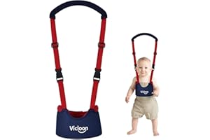 Vicloon Walker à main pour bébé assistant de marche pour enfant ceinture de protection harnais pour enfant ceinture d'assistant d'apprentissage - Bleu