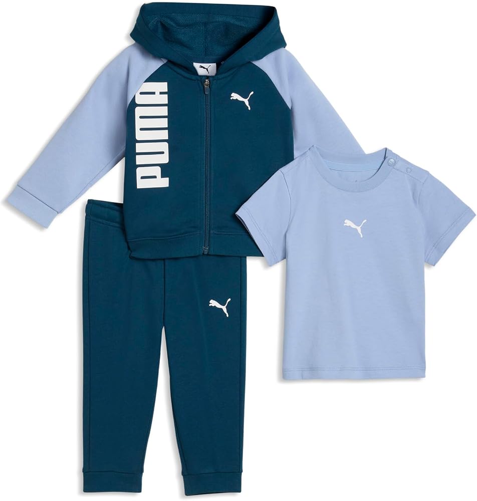 PUMA Tee, Hooded FZ and Pants Set Eşofman Takımı Unisex Bebek