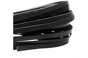 ‎ESNADO esnado Lederband flach, Lederriemen | Breite: 10 mm | Dicke: 2 mm | Länge: 5 Meter | Farbe: Schwarz - ECHTES Leder - pflanzlich gegerbt | zum Basteln | Schmuckherstellung