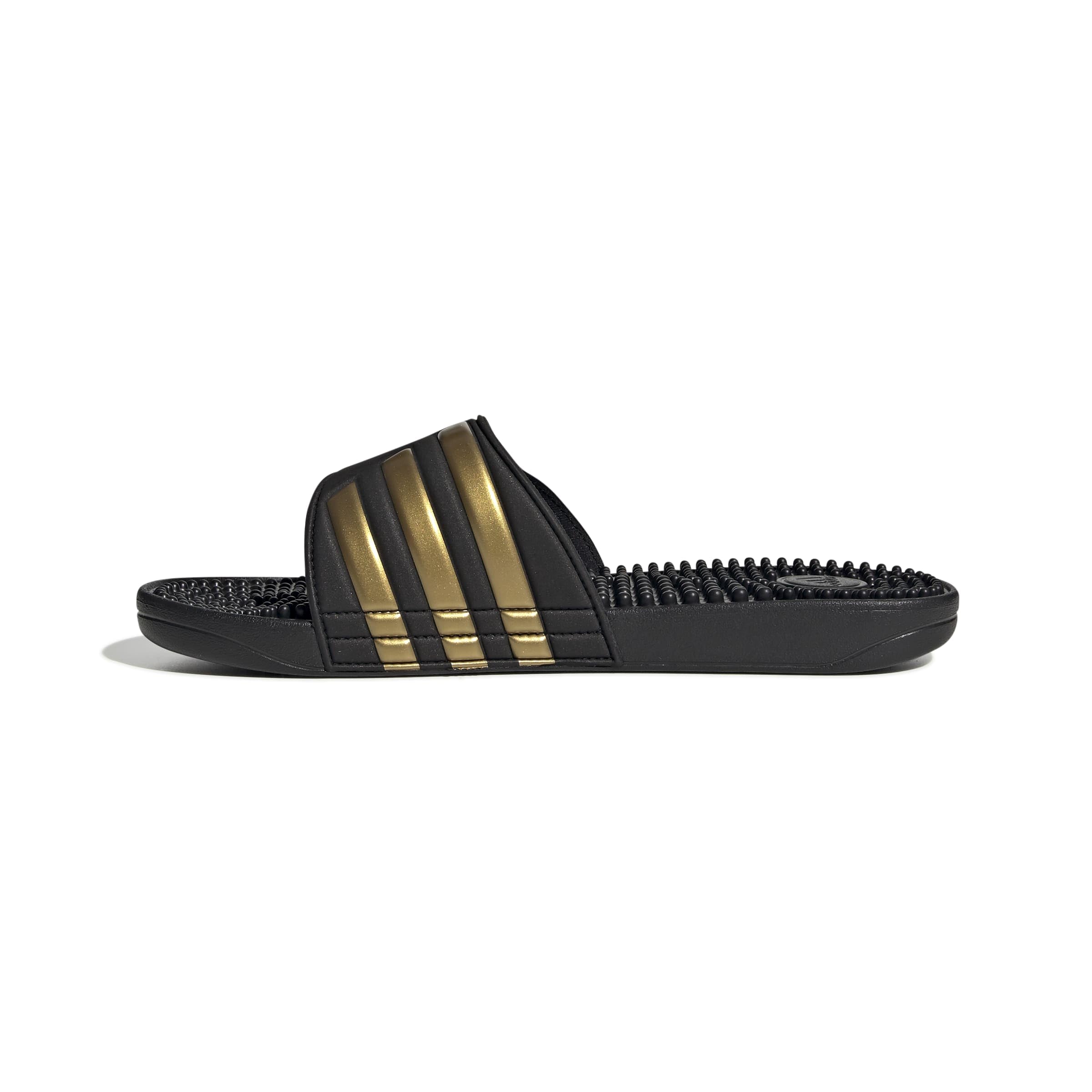 adidas Unisex Adissage Slides, Core Black / Gold Metallic / Core Black, 42 EU