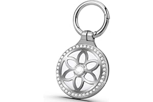 Apple Airtag Schlüsselanhänger - ONEONTA AirTag Hülle mit Schlüsselanhänger - Funkelnd Air Tag Hülle für Apple Airtag Anhänger, Ganzkörper Kratzfest, Silber