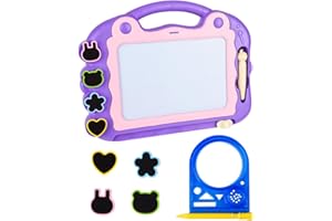 BELLALICHT Pizarra magnética para niños – Pizarra de dibujo colorida con 4 patas y 4 formas de sello, ideal para escribir, pintar y aprender. Para niños a partir de 3 años regalo