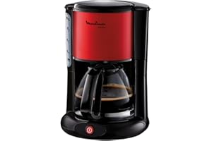 Moulinex Subito, Cafetière filtre, 10 à 15 tasses, 1.25 L, Filtre, Arrêt automatique après 30 min, Système anti-goutte, Porte-filtre pivotant, Rouge, FG360D11