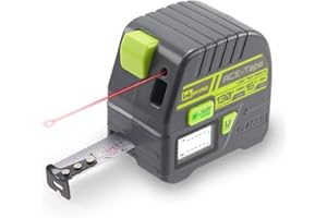 2-in-1 Laser Tape Measure, Inkerma 130Ft/40m Laser Measurement Tool & 16Ft/5m Measuring Tape, Digital Laser Tape Measure with M/In/Ft/Ft+In Units, LCD Display, Self-locking Tape, Belt Clip
