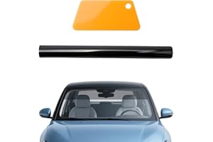 TIANXUAN Sun Strip Car Windscreen Car Van Sun Strip Windshield Sticker Front Window Windscreen Sunstrip Visor with Scraper Shade Sticker Gloss Black 150x20cm Universal PVC Windshield Stickers for Automobiles