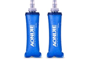 Azarxis TPU Soft Flask Collapsible Water Bottle 250ml 420ml 450ml 500ml 610ml 710ml Folding Running Hydration Handheld Squeeze for Sports Hiking Cycling Jogging Marathon