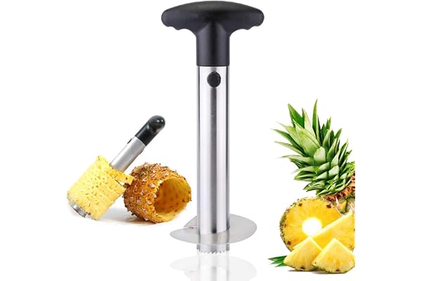 Latauar Pineapple Cutter Éplucheur de Trancheuse de Carottier de Coupe D'ananas, Outil de Coupe de Dissolvant de Tige de Trancheuse d'acier Inoxydable - Tout en Un Gadget de Cuisine