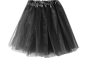 Générique Jupe Tutu Fille 12 Ans Courte Tutu Danse en Tulle Style Rétro Carnaval Halloween Noël