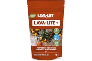 GARDEN MAGIC LAVA-LITE+ Plus natural multi-purpose stone for retaining moisture, perfect for borders or plant toppers (1 Litre)