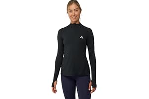 DANISH ENDURANCE Langarm Sport-Shirt mit Half Zip, Laufshirt mit Tasche, Daumenloch & Reflektion, Stretch, Schnelltrocknend, für Damen