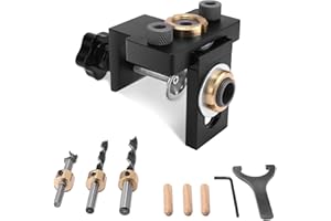 DIYARTS Kit Di Maschere Per Fori Tascabili, Set Di Maschere Per Viti Per Fori Tascabili Per La Lavorazione Del Legno In Lega Di Alluminio, Strumento Di Localizzazione Posizionatore Guida 46 Pezzi 9 Pezzi