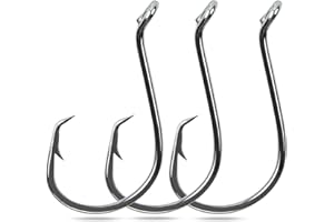 OROOTL Circle Hooks Saltwater Fishing Hooks -100/200pcs Strong Offset Octopus Catfish Fishing Hooks High Carbon Steel Baitholder Hook Customized Sport Circle Hook Size 10-10/0