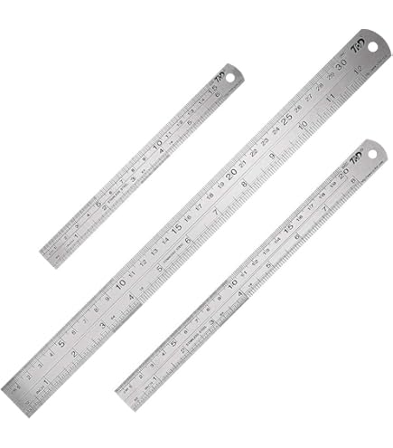 3er Set Metalllineale 15cm - Präzise Aluminium Lineale Für Schule & Büro