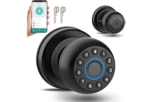 Eseesmart Fingerprint Door Knob, 4-in-1 Smart Lock with Keypad Bluetooth Control, Biometric Door knobs with App Control, Digital Electronic Keyless Touch Door Lock for Bedroom Home Office Apartment