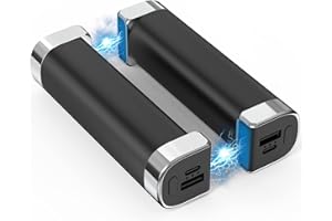 Wasuka Hand Warmers Rechargeable 2 Pack, 5000mAh Portable USB Reusable Magnetic Hand Warmer/Power Bank, 2 in 1 Electric Pocket Warmer Battery Powered Hand Heater for Men Women