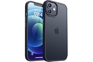 CANSHN Funda Mate para iPhone 12, Funda para iPhone 12 Pro [Protección Militar] Funda Protectora Tacto Aterciopelado Mate Antirrayas Carcasa para iPhone 12/12 Pro (Negro)