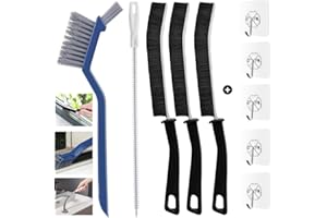 ZANDIA® 5 Cepillos Limpieza para el Hogar + 5 colgadores Adhesivos | Cepillo de Cerdas Duras | Cepillo Multifuncional | Cepillo para Limpiar Juntas y Rincones | Cepillo Juntas Limpieza Hogar