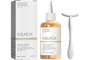 QJFHURB Acido Glicolico Glycolic Acid 7% Toning Resurfacing Solution Glycolic Acid Serum Face Skincare Peeling Solution Hydrating Toner Per Macchie E Acne 100 ML Con 1 Massaggiatore Per Il Viso