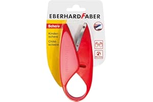 Eberhard Faber 579920 - Mini Kids ciseaux pour enfants en rouge, convient aux gauchers et aux droitiers, optimal pour couper et bricoler