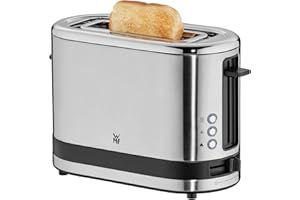 WMF KITCHENminis Grille-Pain, 1 Fente, 600W, Design Extra Compact, 7 niveaux de Brunissage, Réchauffe Viennoiserie, Inox Cromargan Haute Qualité 0414100011