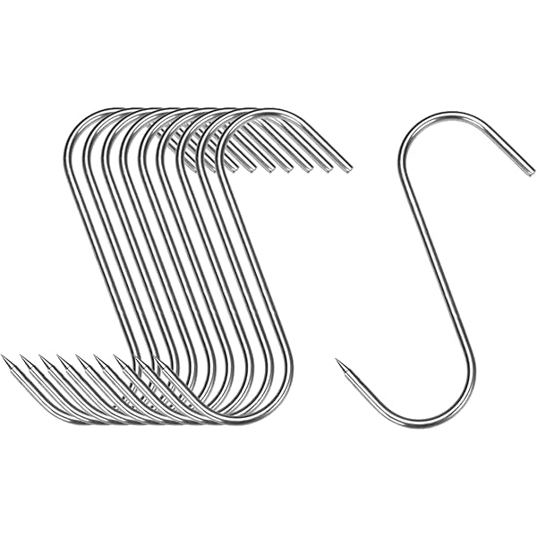 20 Ganci Per Carne In Acciaio Inox | A Forma Di S Per Affumicatura - Foto 10