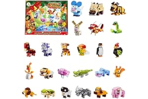 JEETIF KYLI Adventskalender 2022, 24 Tiere Klemmbausteine für Lego Adventskalender 2022, 24 Kleines Tiere und 2 Groß Lord Tiere Modell Bausatz Spiel Weihnachtskalender für Kinder