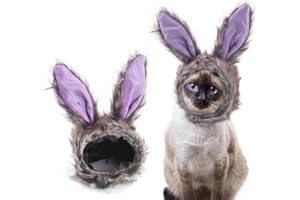 LQIOACU Hasenohren kostüm, Kostüm für Katzen, Katzen Kleidung (Lila)