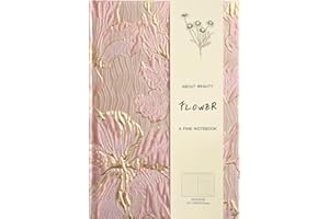 ipoul Floral Journal für Frauen, Hardcover-Notizbuch, A5, 6x8, Regelte Seiten, Flat Lay, Hübsch, Lilienblume, Rosa, Lese-Journal, Schreiben-Notizbuch