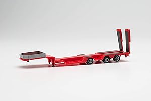 Herpa Other License Goldhofer-Remolque de 3 Ejes, Color Rojo en Miniatura, para Manualidades y como Regalo, (076968)