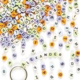 Packung mit 400 Stück Baker Ross Buchstaben-Perlen - zum Basteln für Kinder - Schmuck für Armbänder und Ketten - 400 Stück