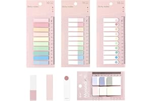 FAMIDIQGO Karteczki samoprzylepne, 660 sztuk, 4 style, indeksujące, kolorowe zakładki do czytania z linijką do zakładek, papierów (różowe)
