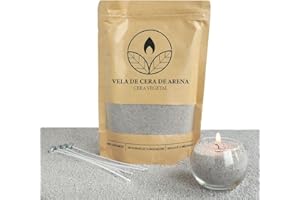 comforder Velas Perladas – Cera para Fabricación de Velas con Mechas – Set para Hacer Velas – Perlas de Cera Vegetal para Velas – Pearled Candle 400 g + 4 Mechas (Gris)
