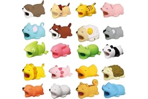 Jushion 20 Stück Tiere Kabelschutz,Kabelschutz Tiere Beißen,Cable Protector, USB Ladekabel Schutz für die Meisten Mobiltelefone und iPad-Ladegeräte