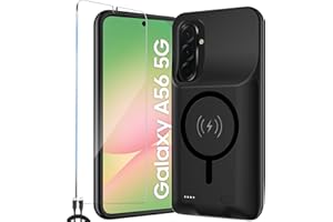 FRATERNIZE Schutzhülle für Galaxy A36 / A56, Ladegerät, wiederaufladbar, 10.000 mAh, mit externer Akkuhülle, kabellos, magnetisch