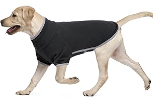 PUMYPOREITY Maglioncino Cane Taglia Media, Giubbotto Pullover Cani Taglia Media Giacca Invernale Maglietta per Uso Interno ed Esterno(Grigio scuro, L)
