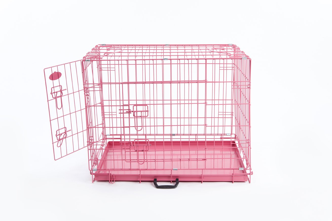 Easipet Pink Dog or Puppy Metal Training Cage Crate XL (Pink 42" cage