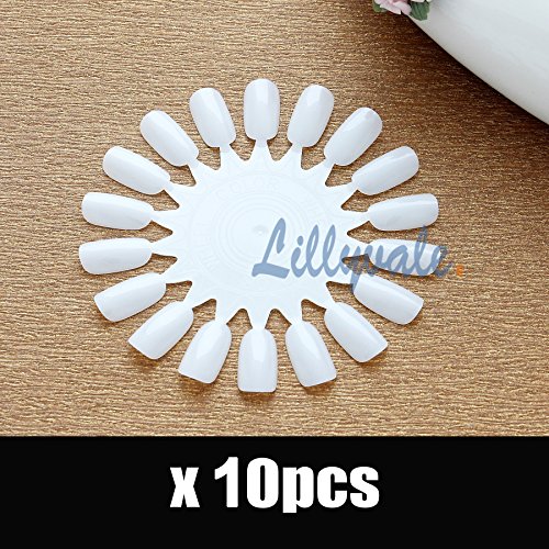 10X Nail Art Round Practice Wheels Polish Salon Display Acrylic Make Up Tips Kit