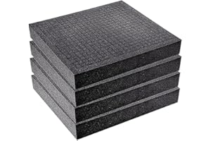 BEATIFIC 4 Pezzi Cubo in Schiuma 300 x 300 x 50 mm - Inserto per Valigetta Attrezzi, Fotocamera e Protezione - Con Griglia