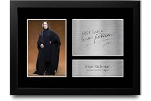 HWC Trading FR A4 Alan Rickman Harry Potter Severus Snape Geschenke gedrucktes signiertes Autogramm Bild für Film-Fans – A4 gerahmt