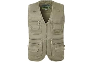 HZQIFEI Uomo Gilet da Pesca Multitasche Giubbino da Lavoro Smanicato Traspirante Outdoor Vest JRC Safari Giacche Gilet MJ09