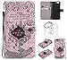 Produktbild für One plus 5 PU Wallet Case Schutz Hülle für One plus 5 - Cover Flip Tasche mit Kartenfach in Buch Stil mit Kartenfach Standfunktion Magnetverschluss und Hand Wrist +Schlüsselanhänger (O) (3)