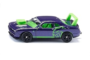 siku 1572, Dodge Challenger SRT Hellcat Custom, Spielzeug-Auto, Metall/Kunststoff, Pflaumenblau, Türen zum Öffnen, Aufwändige Lackierung, Detailgetreues Design, Anhängerkupplung