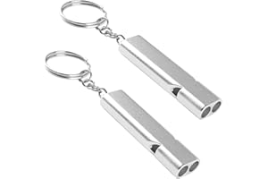 Feibety 2 Pcs Emergency Survival Whistle,Safety Whistle Survival,Super Loud Emergency Survival Whistle with Keychain Whistle Hiking Accessories for Outdoors,Mountaineering,Boating And Signalling